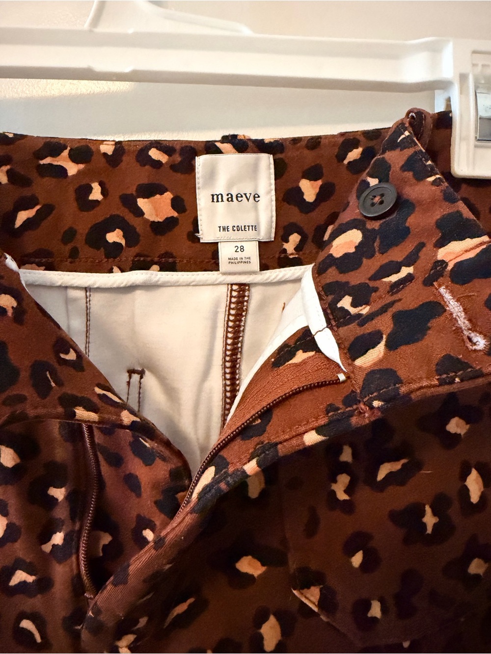 Maeve Brown Leopard-Print Cropped Wide-Leg Pants - Picture 2 of 4